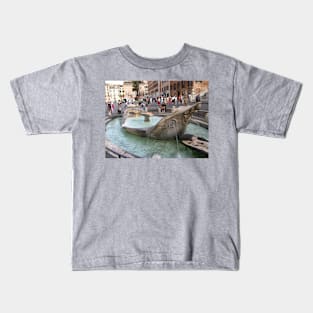 Barcaccia Fountain, Rome Kids T-Shirt